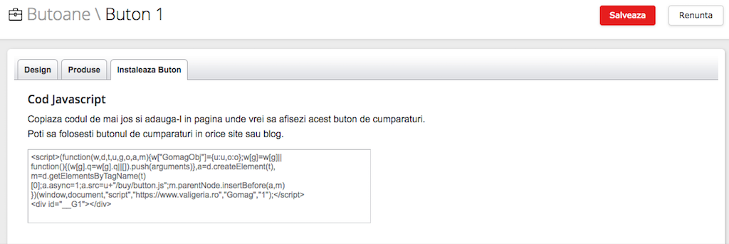cod instalare