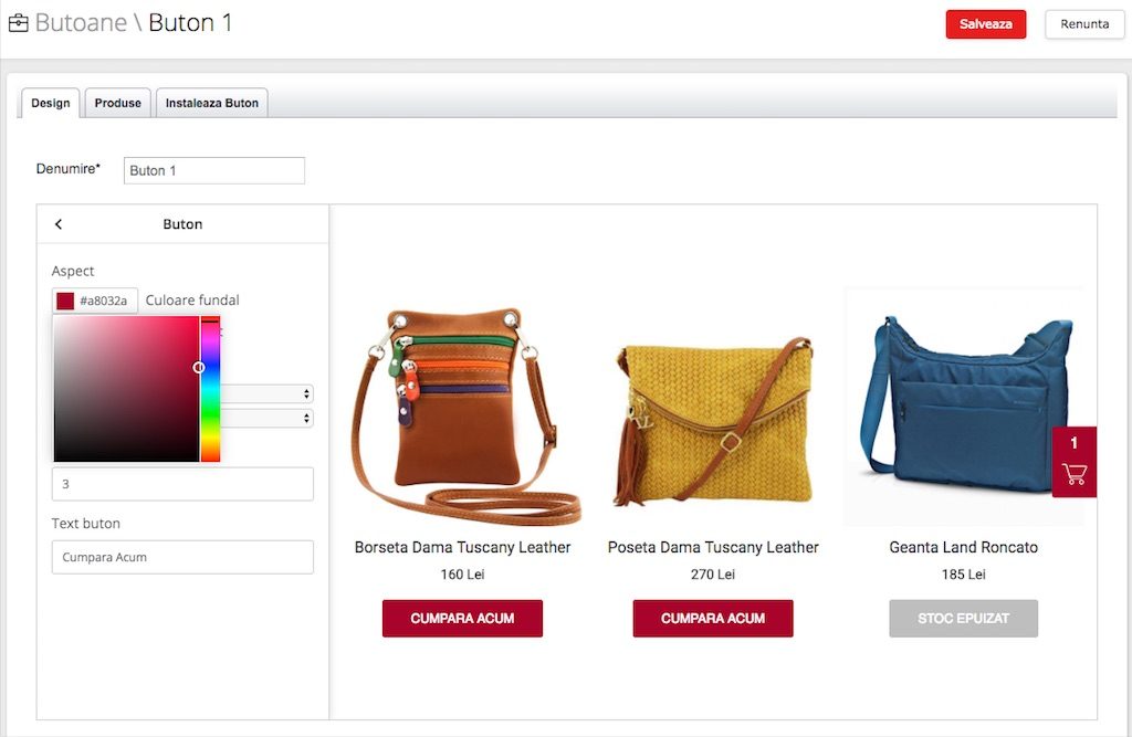 schimbare culoare buton