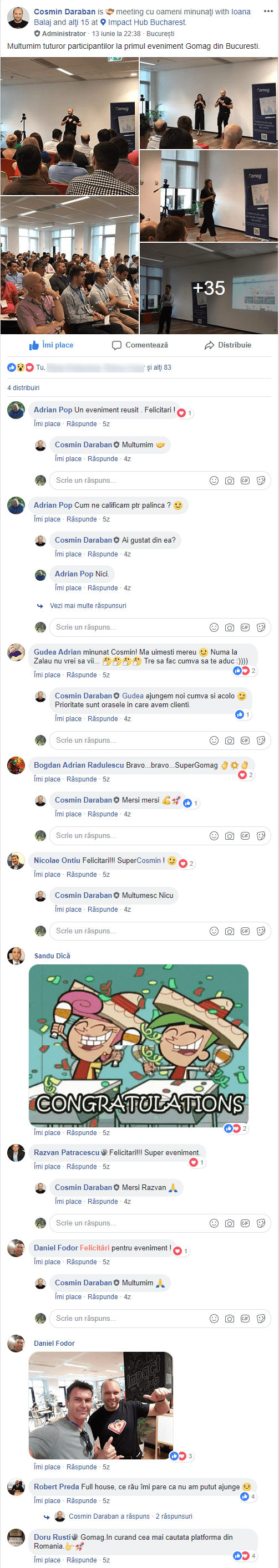 reactii gomag meetup bucuresti