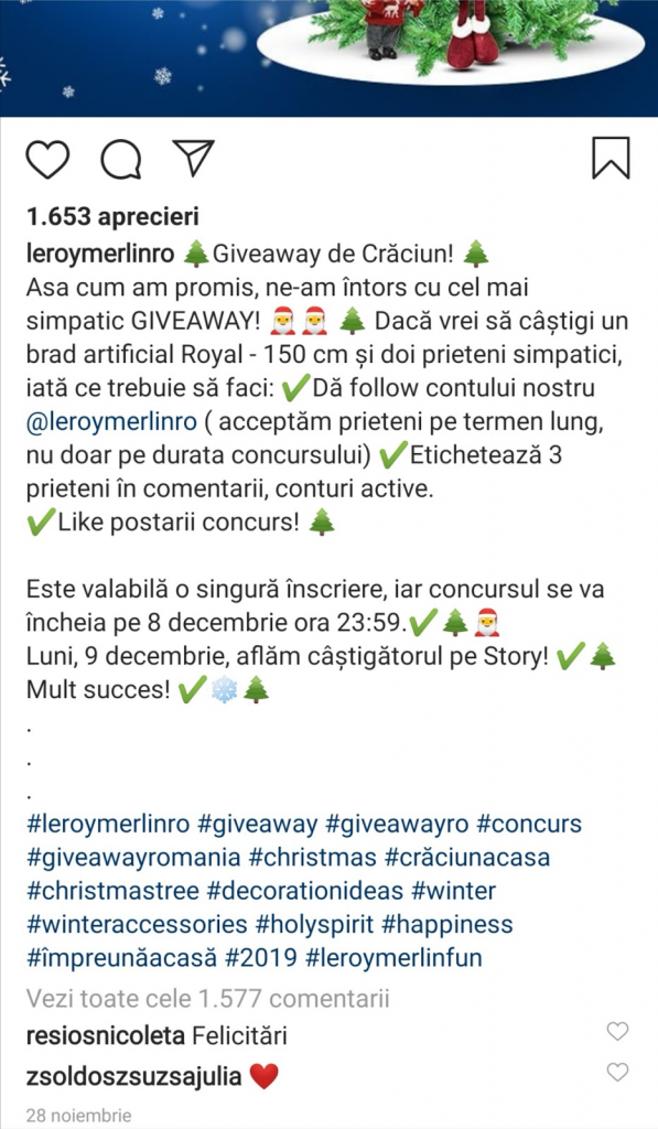 concurs giveaway instagram romania