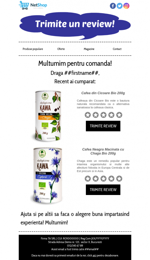 email-automat-review-produs-cumparat