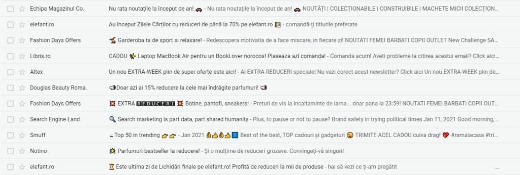 vinzi pe email cu emoticoane
