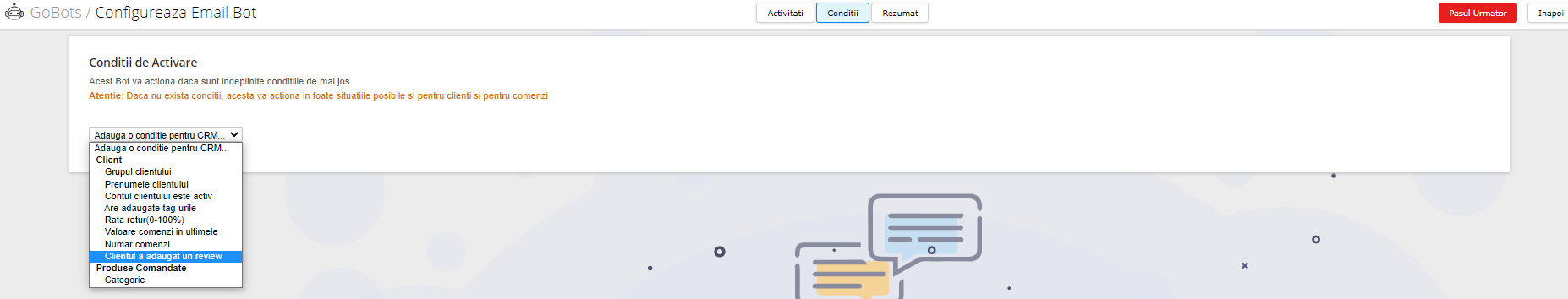 Update E-mail Bot - clientii care au lasat review